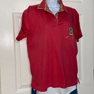 Country Rose Cotton Golf Shirt - Large